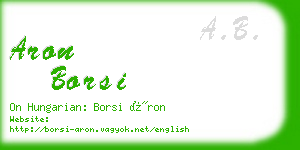 aron borsi business card